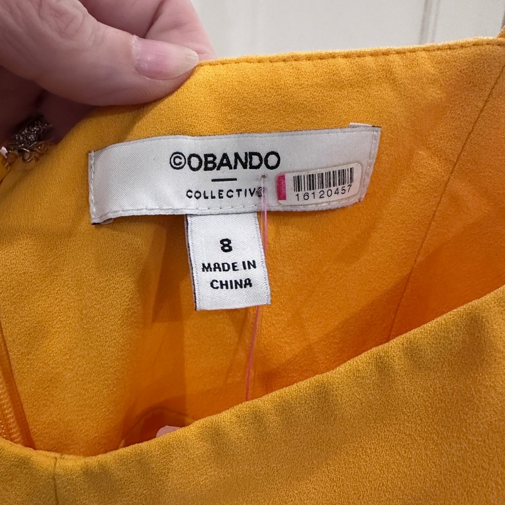 Obando Collective Yellow Pleated Spaghetti Strap Dress - Picture 4 of 10